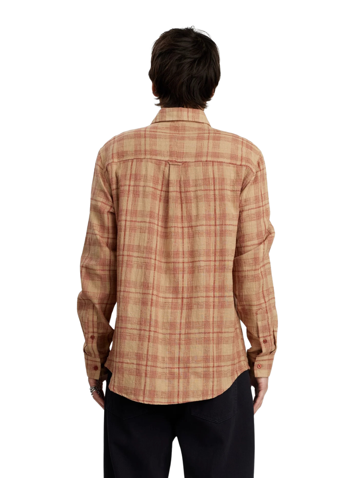Leif Cotton/Linen Check Shirt in Auburn from Anerkjendt