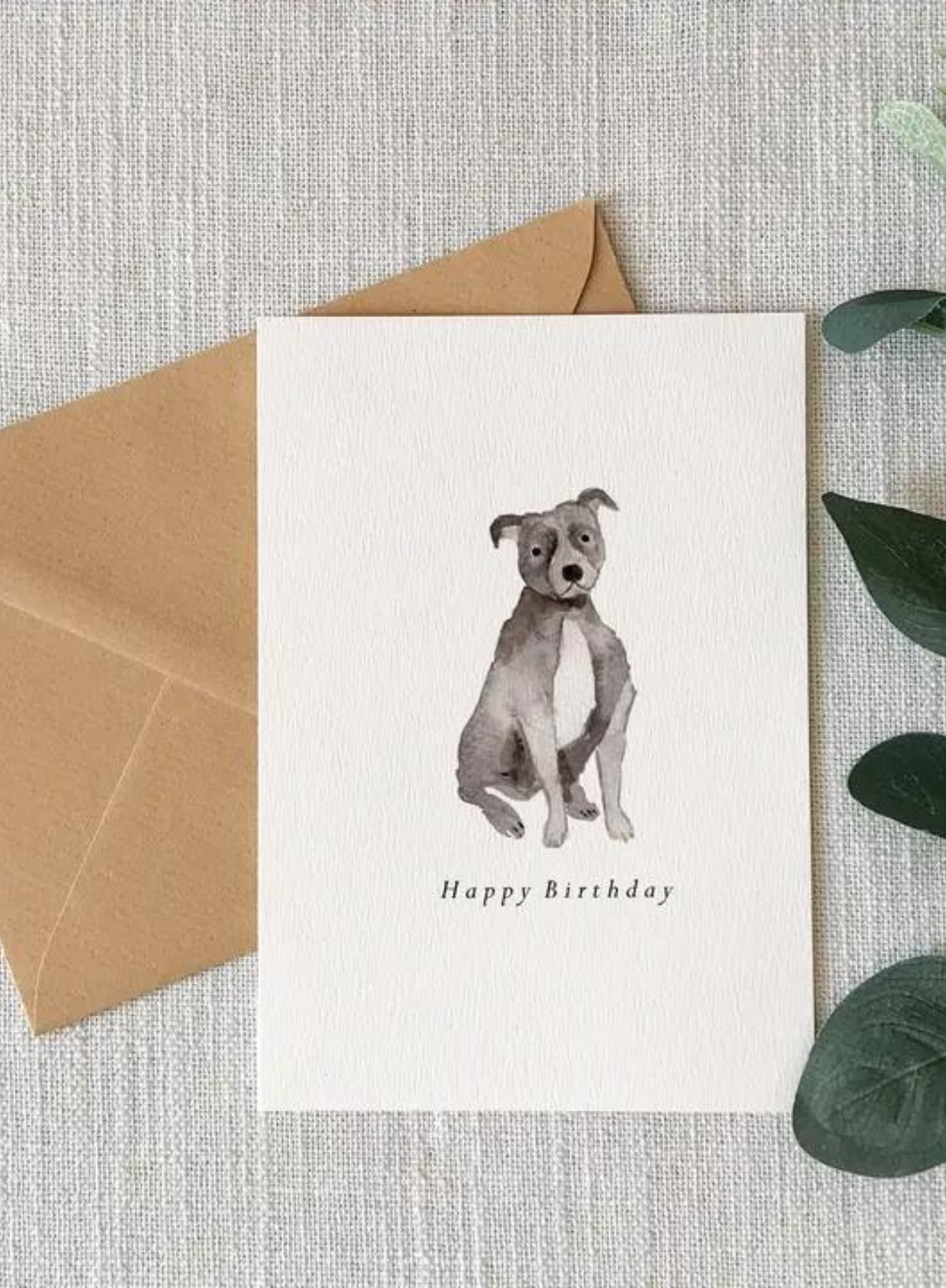 HeatherLucyJ Design Staffordshire Bull Terrier Birthday Card