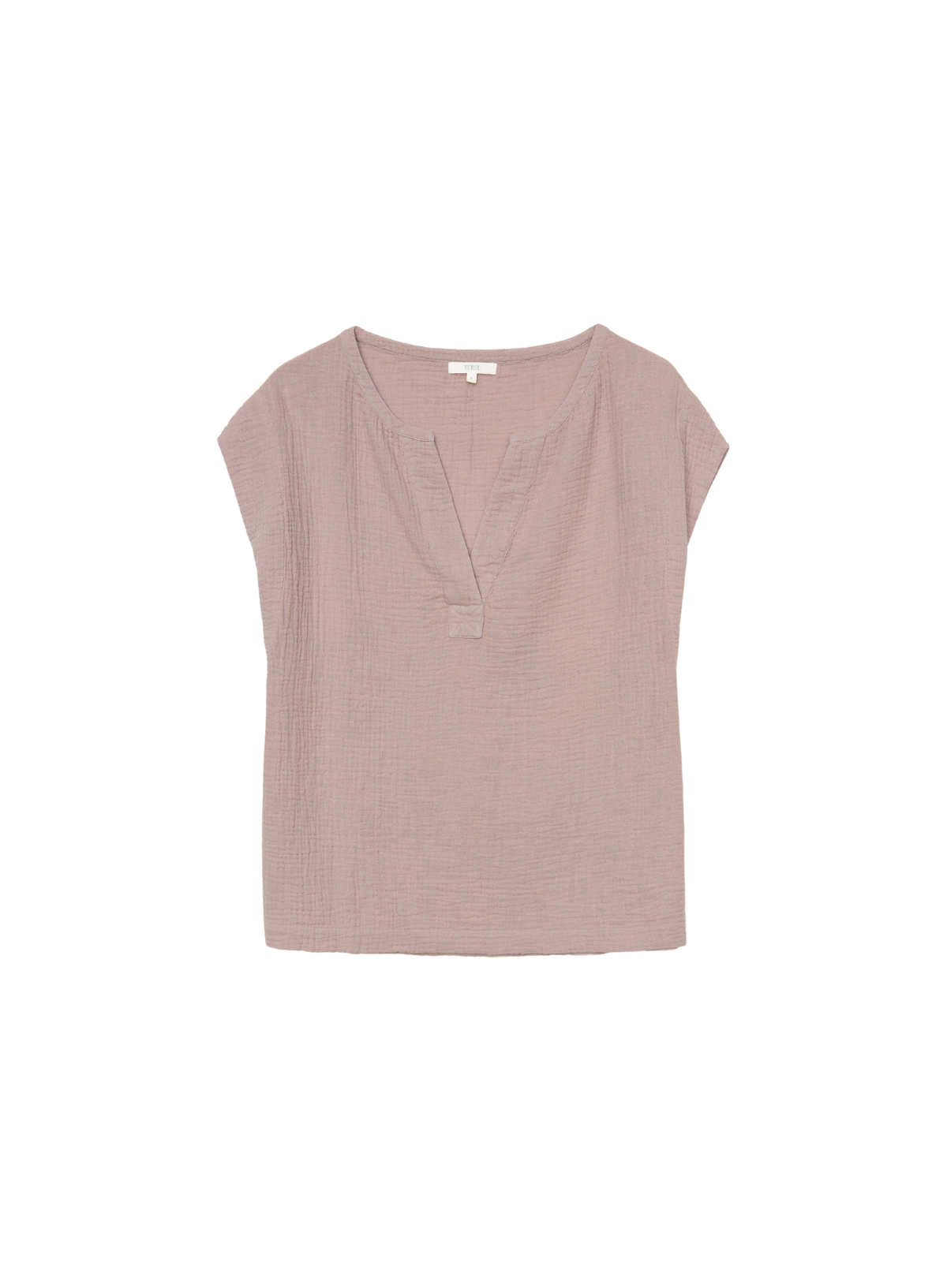 Camelia V-Neck Cap Sleeve Top in Pale Pink from Yerse