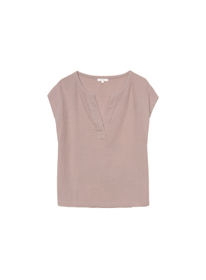 Camelia V-Neck Cap Sleeve Top in Pale Pink from Yerse