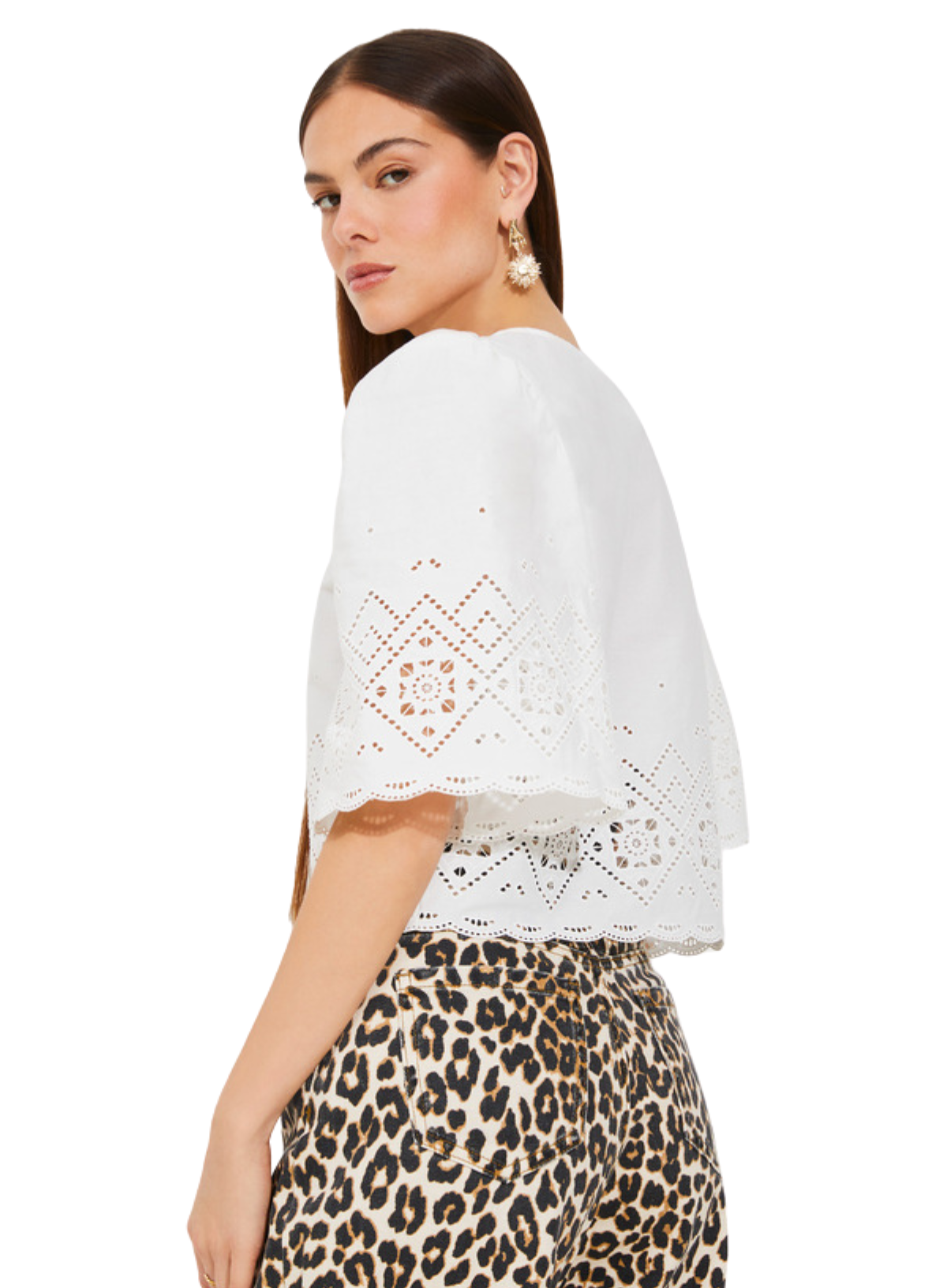 Linda Tie Front Blouse in White from Suncoo