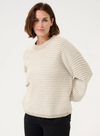 Ellery Knit Pullover in Feather Grey/Chalk Structure from Kaffe