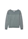 O-Clarins Knit Jumper in Greyish-Green Stripe from Yerse