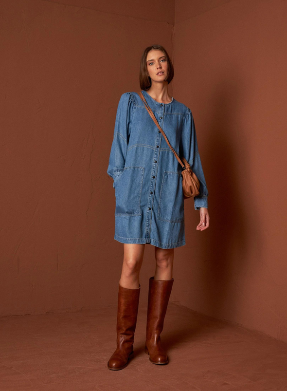 Denim Dress in Light Blue from Indi & Cold