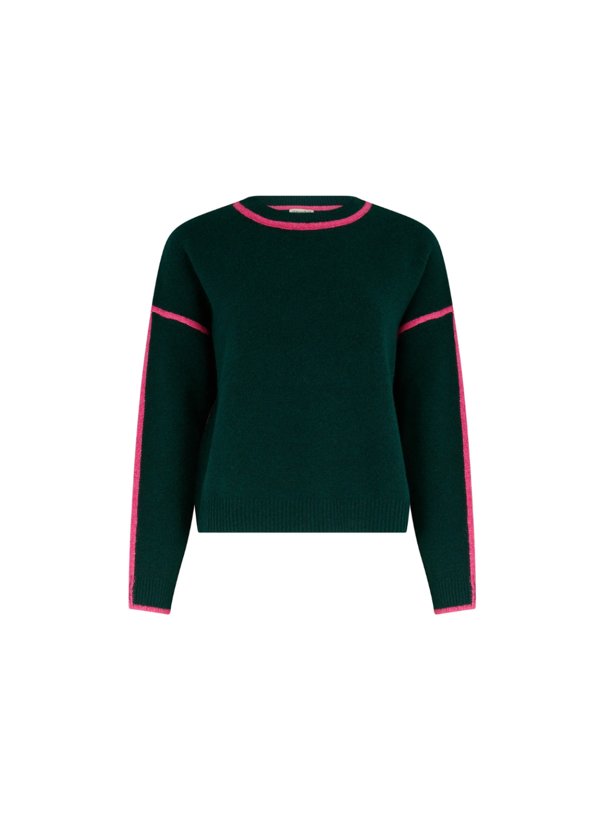 Sugarhill Rozalia Jumper in Dark Jade Green with Hot Pink Trim
