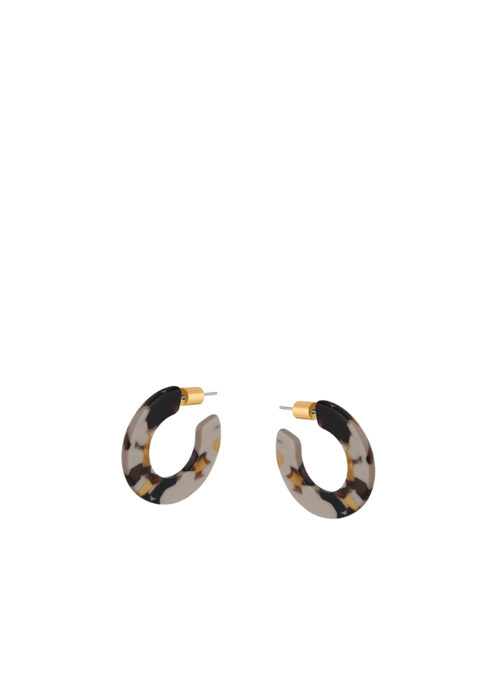 Kathryn Oval Resin Earrings in Cappuccino Brown from Big Metal