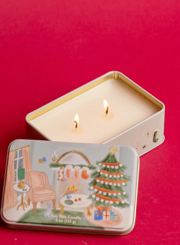 Christmas Tin Candle Living room Persimmon & Chestnut from Paddywax