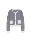 Riz Cardigan in Navy/Crudo Stripe from Yerse