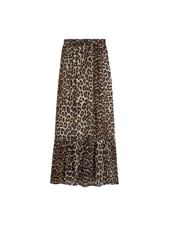 Fado Skirt in Beige Leopard Print from Suncoo