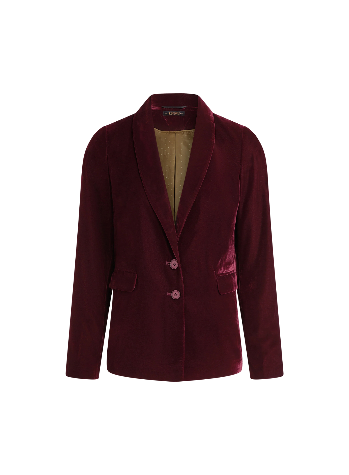 Brooke Blazer Gamine Velvet in Bordeaux Red from King Louie