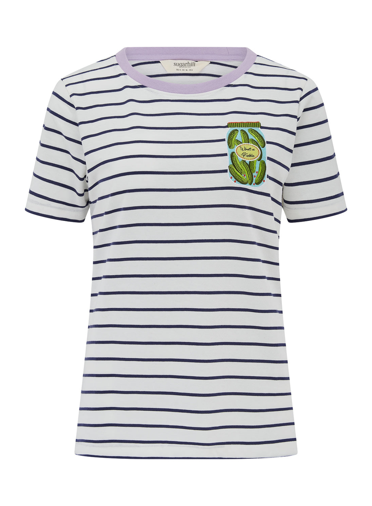 SugarhillI Maggie T-Shirt Off White/Navy stripes Pickle jar
