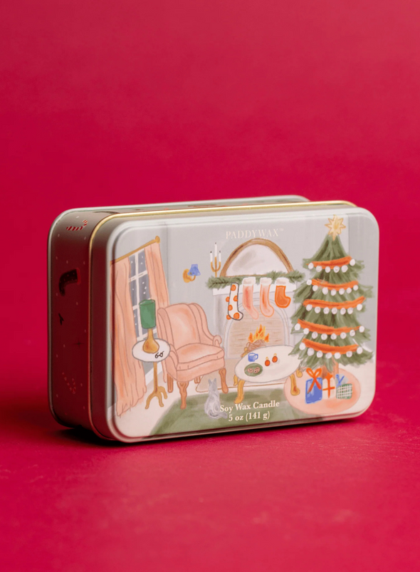 Christmas Tin Candle Living room Persimmon & Chestnut from Paddywax