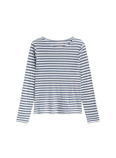 Linen Stripes T-Shirt in Ecru & Navy from Ese O Ese