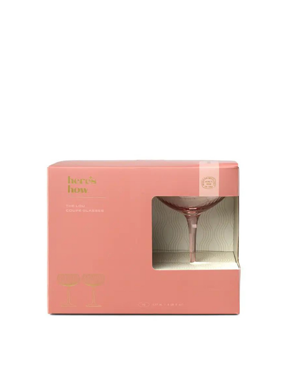 The Lou Coupe Glass Set of 2 in Blush from Designworks Ink