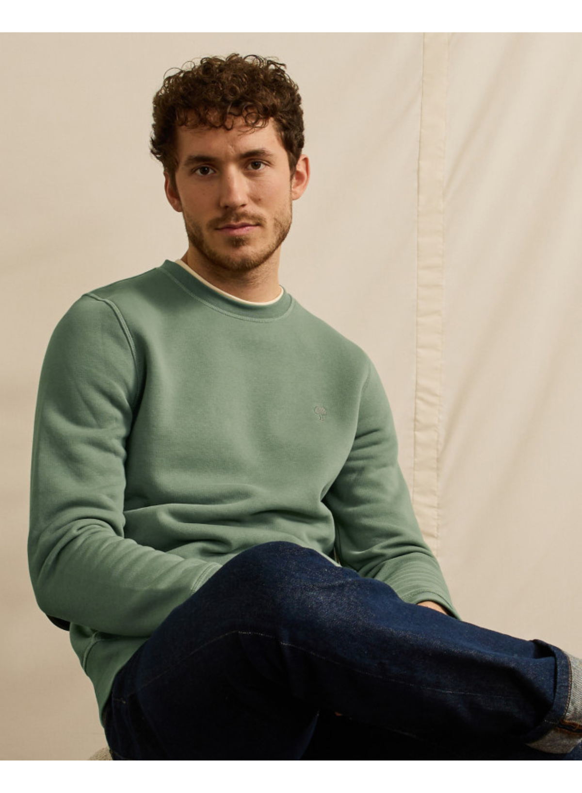 Donzy Cotton Sweatshirt in Kaki from Faguo