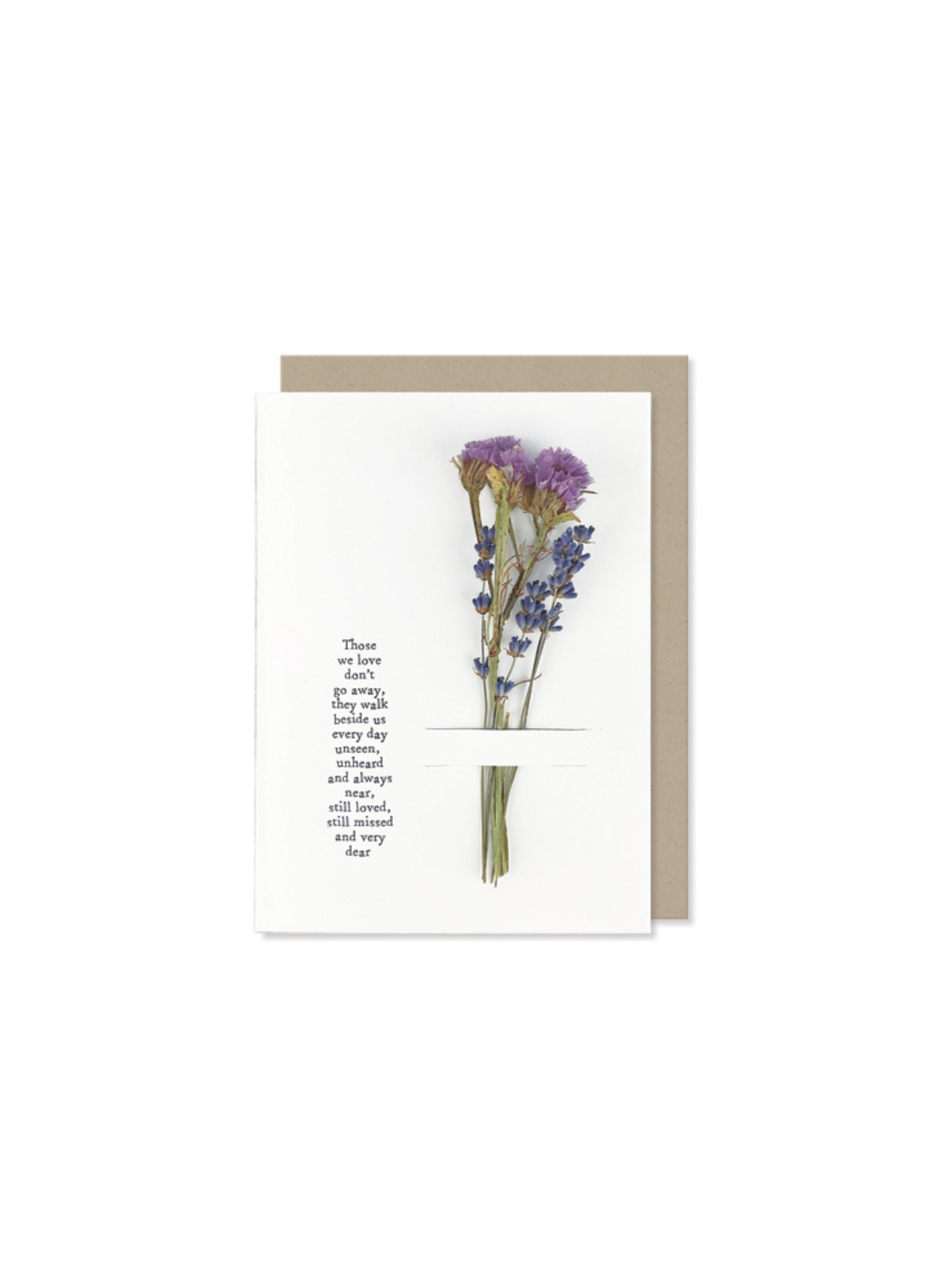 East of India Dried flower card Those we love don't go away