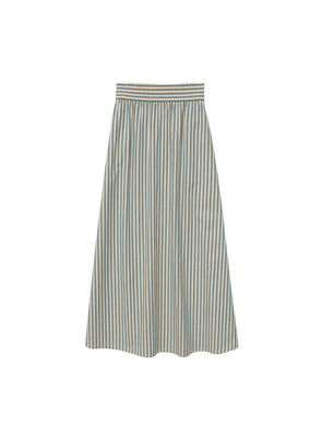 Bubble Long Skirt in Green Stripes from Yerse