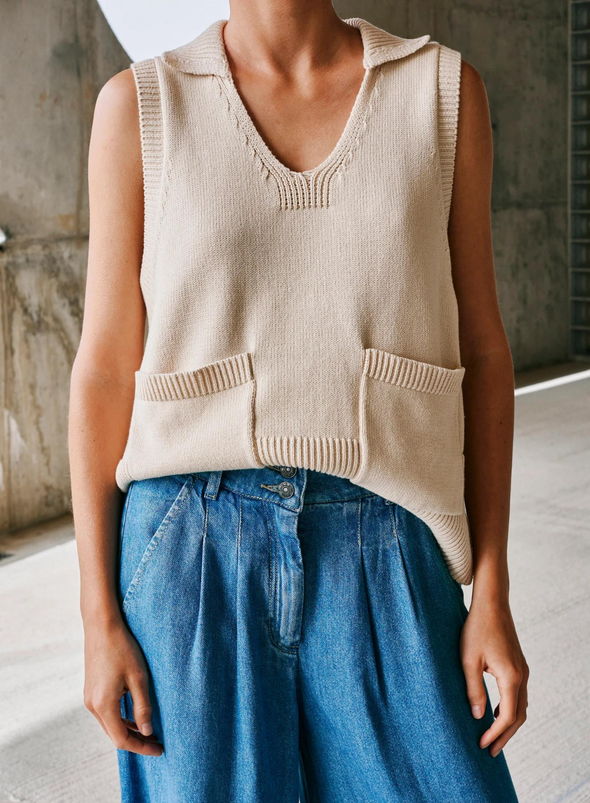 Cropped Denim Trousers in Light Blue from Indi & Cold