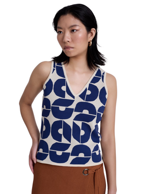 Jacquard Knit Top in Royal from Skatïe