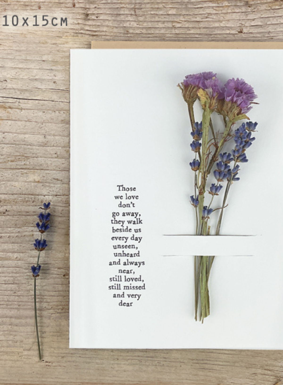 East of India Dried flower card Those we love don't go away