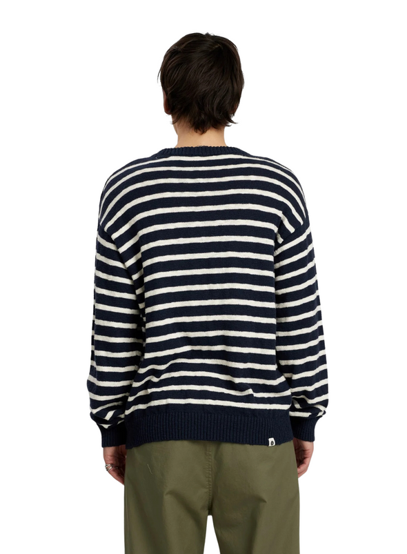 Knud Stripe Pocket Knit in Sky Captain from Anerkjendt