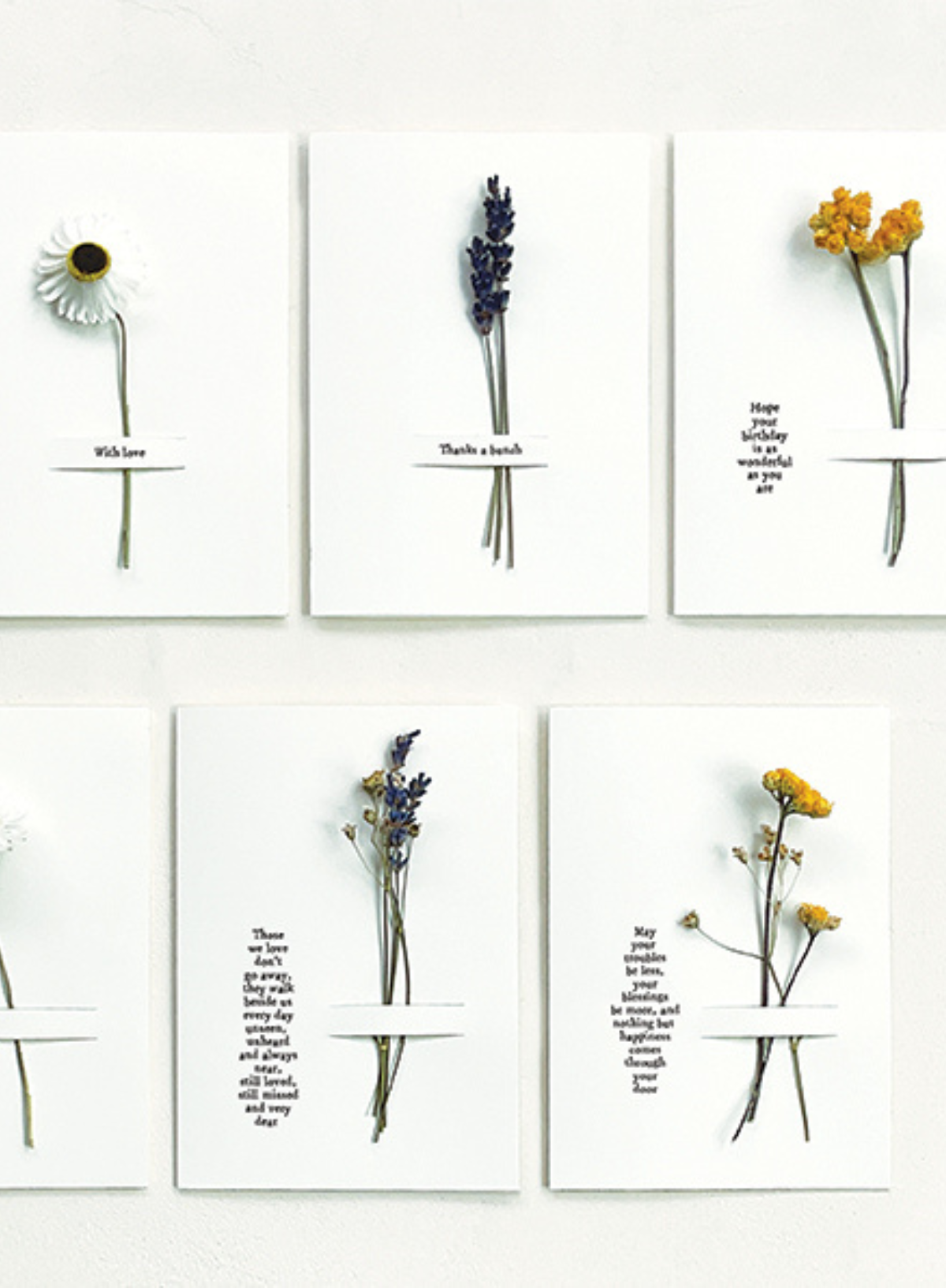East of India Dried flower card With love