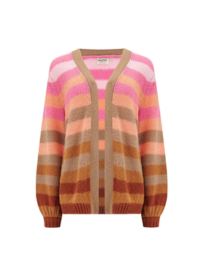 Yvette Cardigan in Multi Ombre Stripe from Sugarhill
