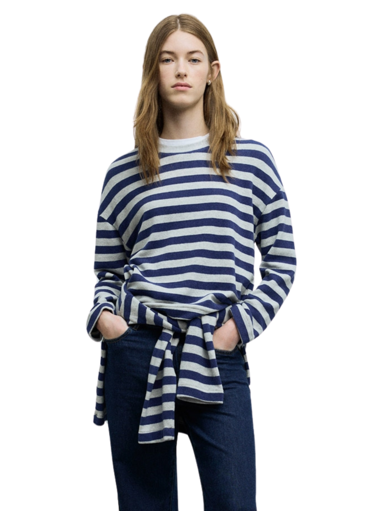 Felpa Yale Top in Grey/Royal Blue from Ese O Ese