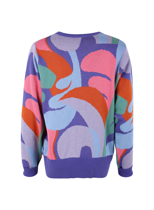 Danefox Cotton Jaquard Sweater in Cold Purple from Danefae