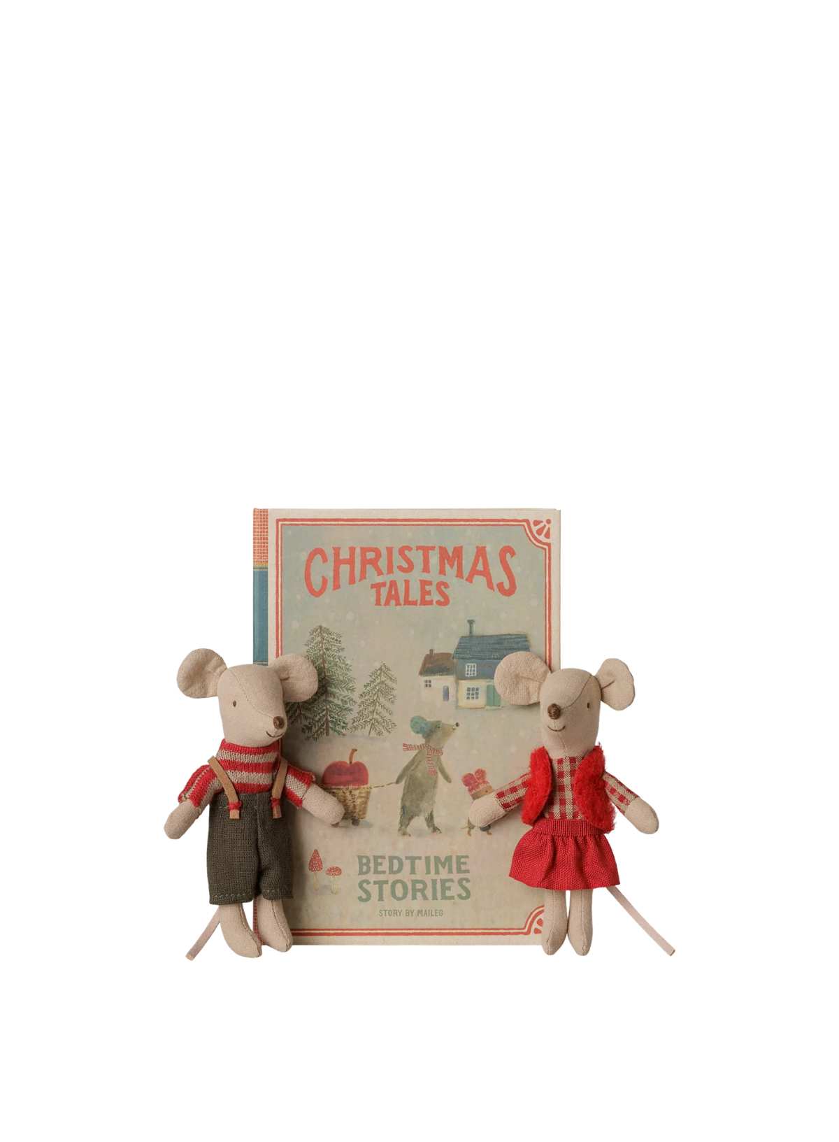 Maileg Christmas Twin Mice Little Sister and Brother in Book