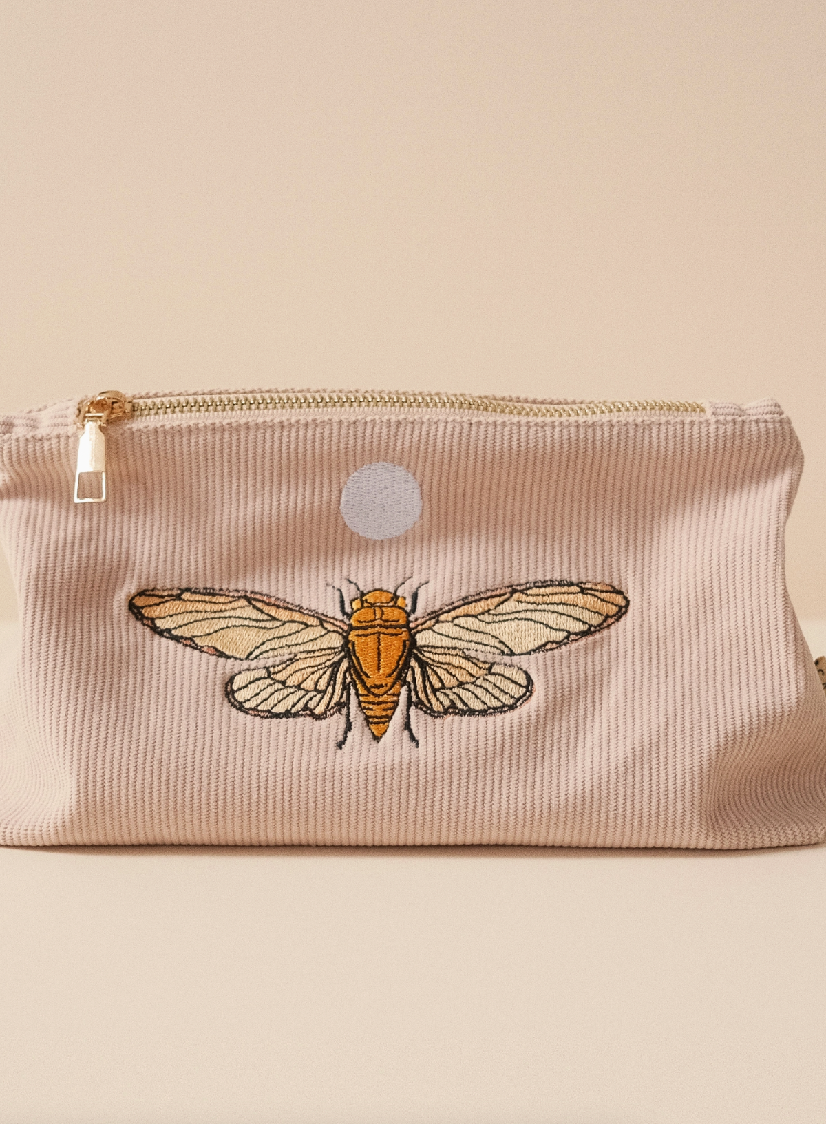 Cai & Jo Medium Corduroy Pouch in Pale Pink