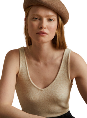 Dolly Sleeveless Top in Beige from Yerse