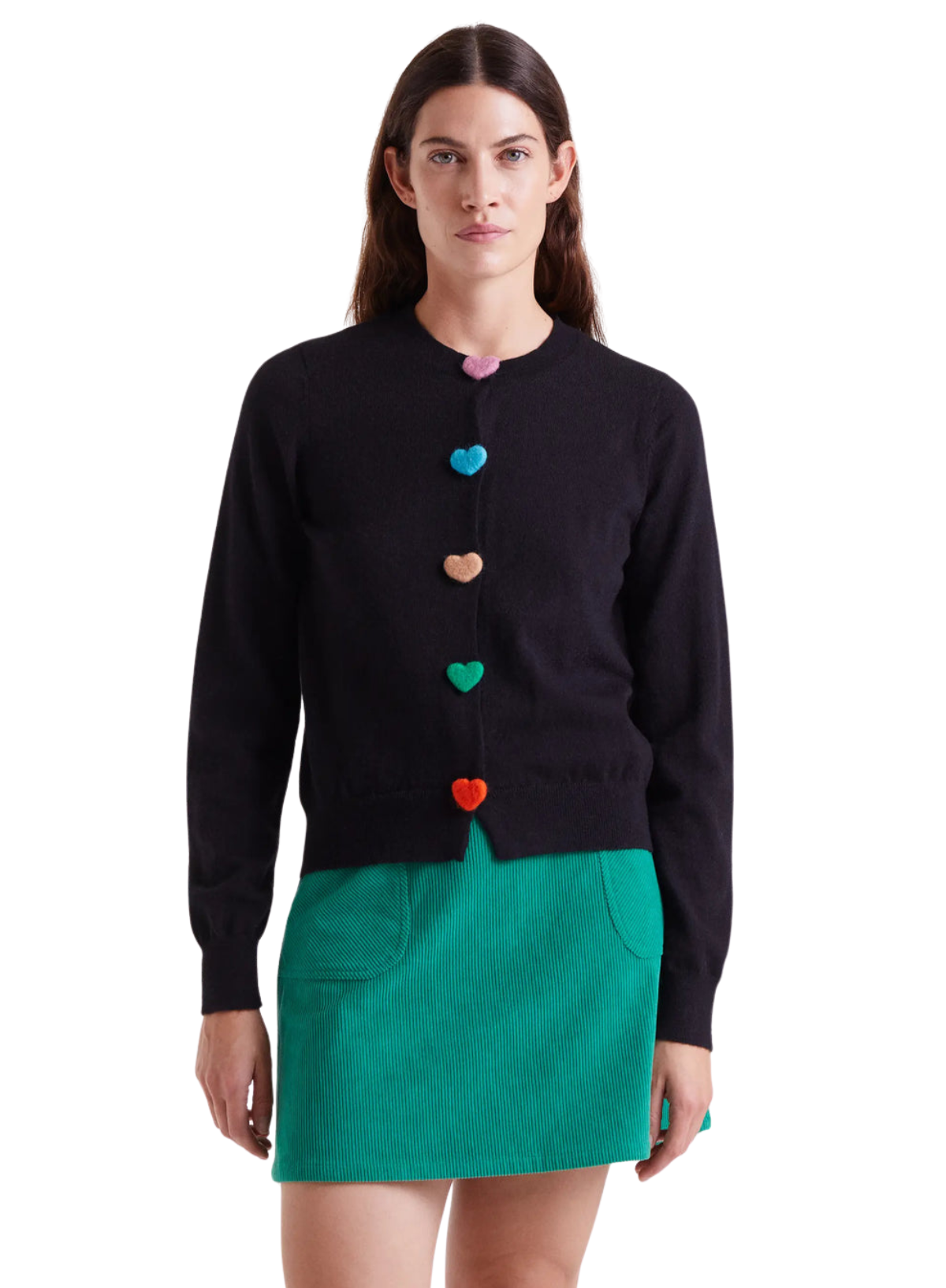 Button Front Cardigan in Black from Compañia Fantastica