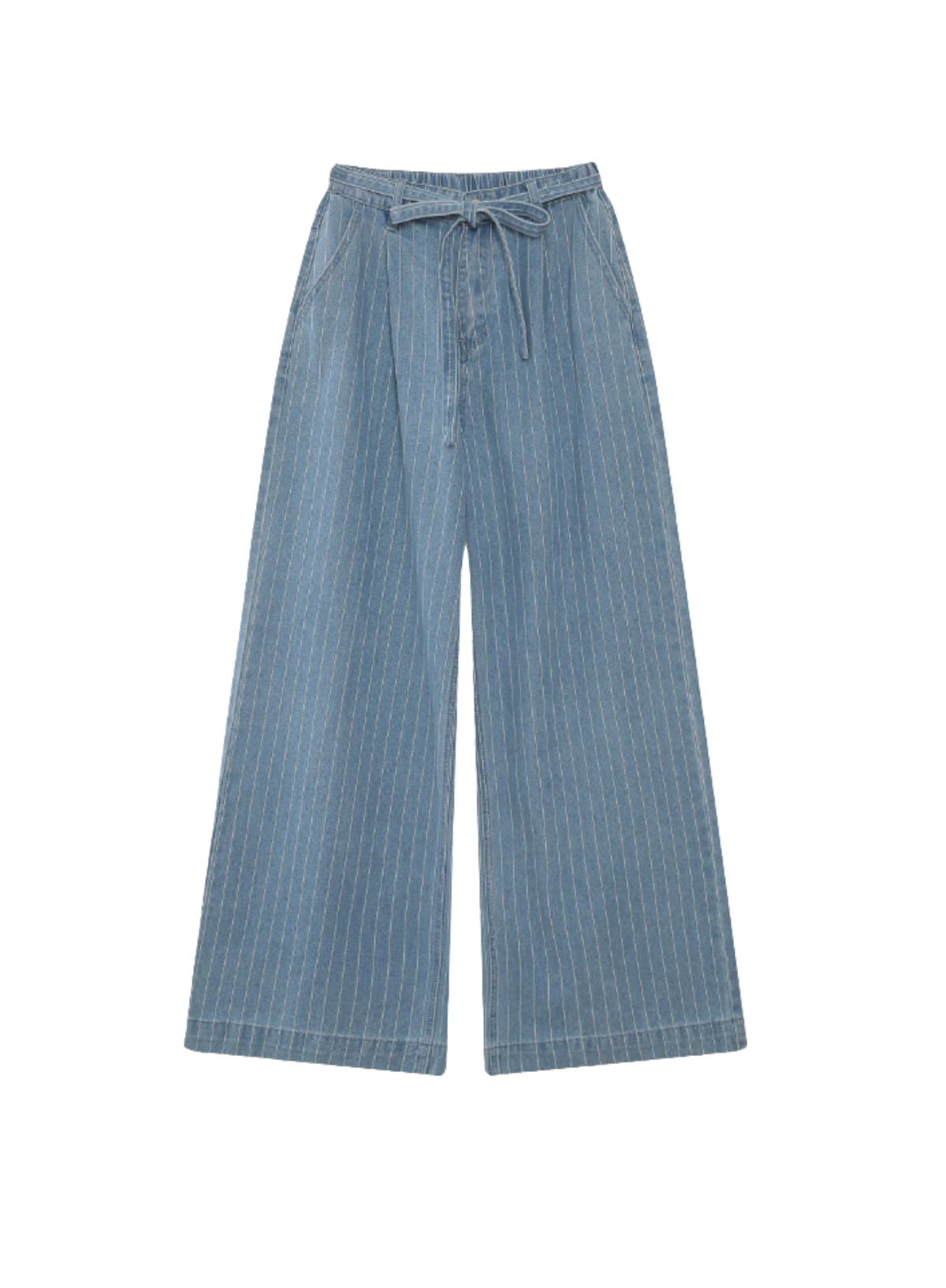 Grace & Mila Pompon Jeans In Stripped Blue