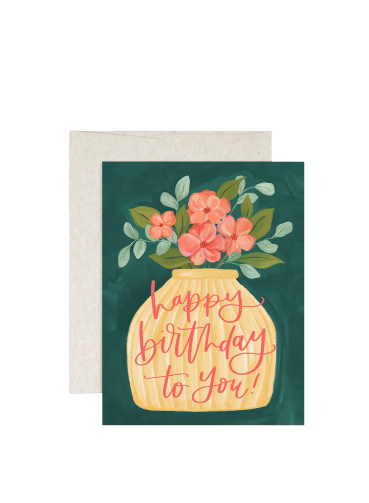 1Canoe2 Birthday Flower Vase Card