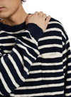 Knud Stripe Pocket Knit in Sky Captain from Anerkjendt