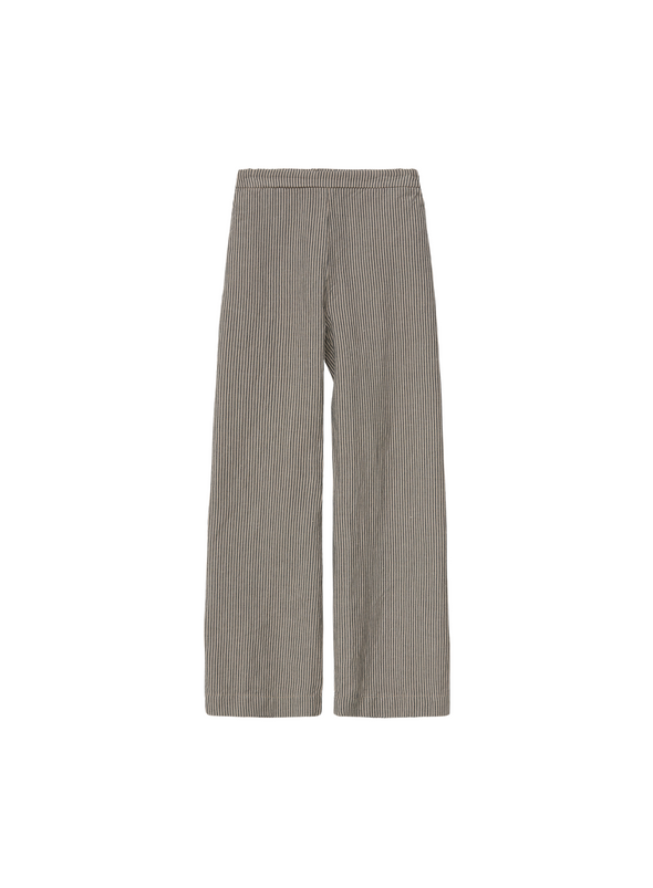 Amara Wide Leg Trousers in Beige Stripes from Yerse