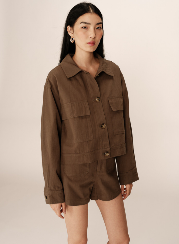 Polette Jacket in Kaki from Grace & Mila