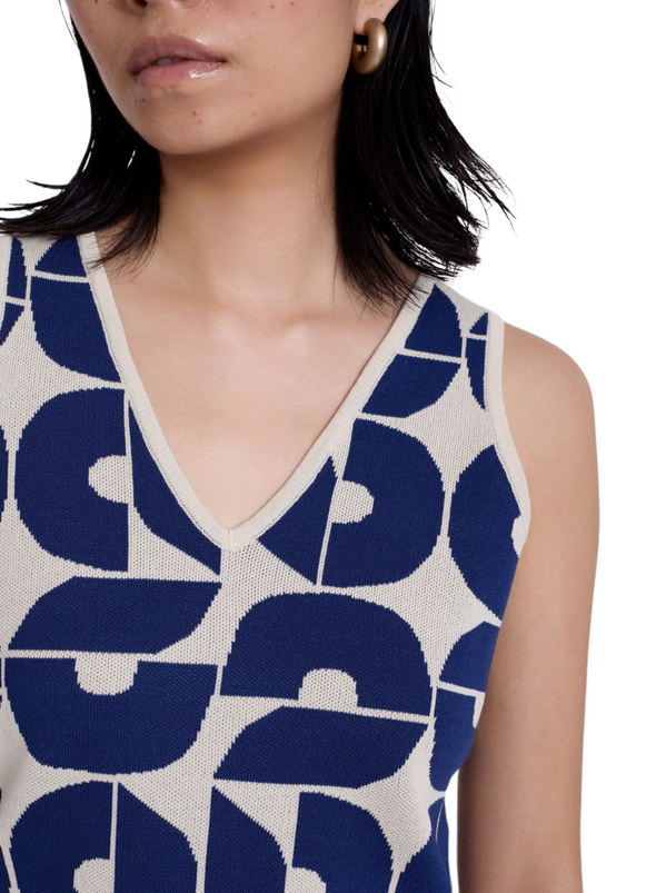 Jacquard Knit Top in Royal from Skatïe