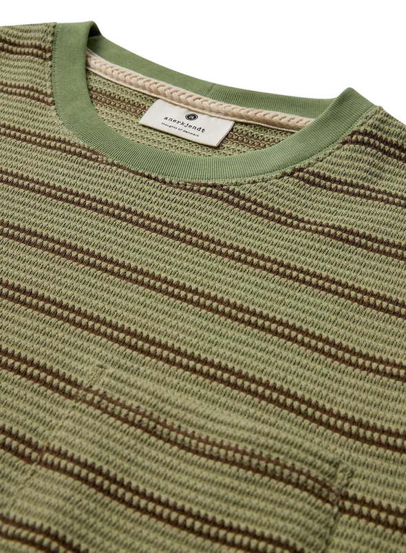 Kikki Jacq Stripe Tee in Sage from Anerkjendt