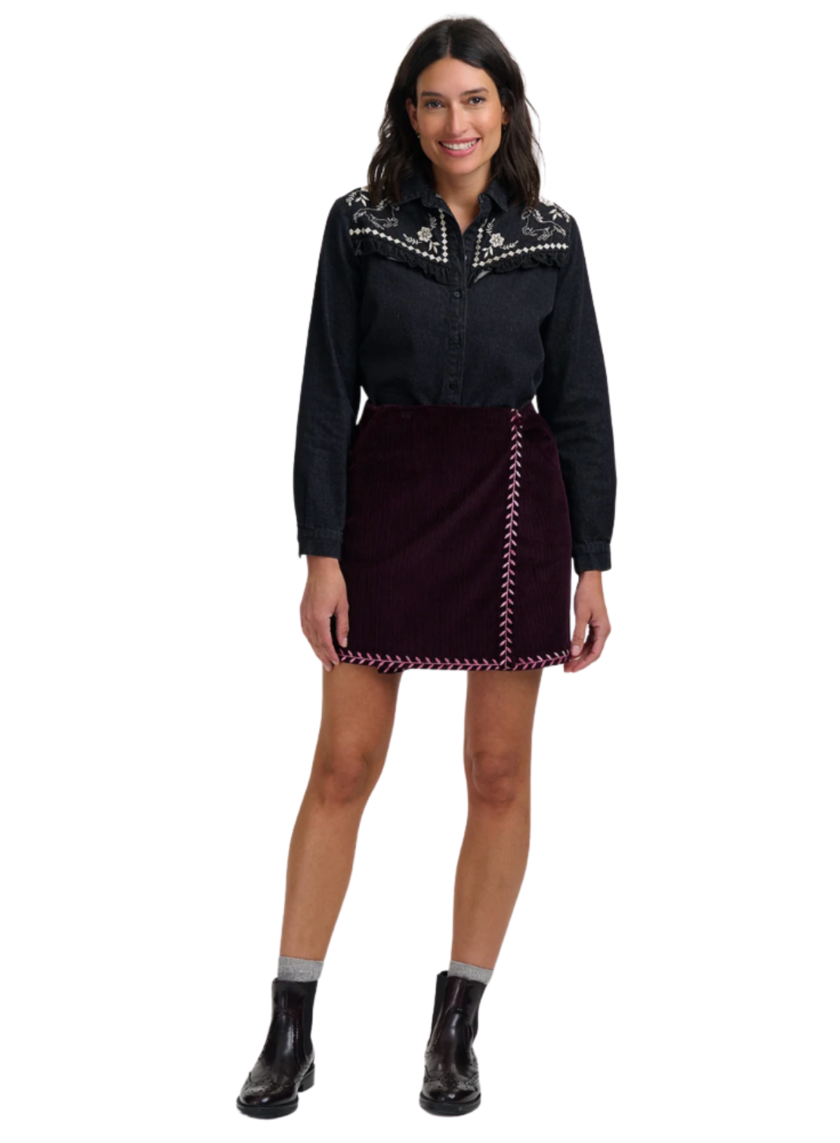 Sugarhill Kerri Shirt in Washed Black Wild Horses