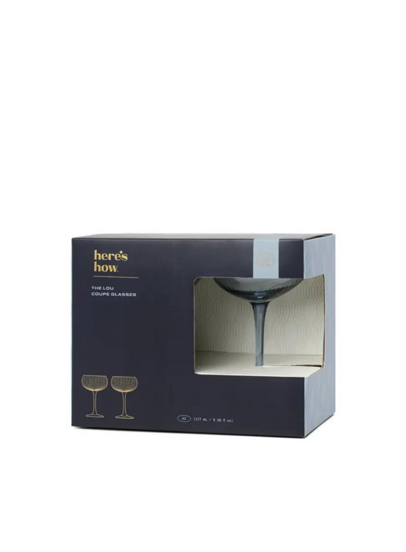 The Lou Coupe Glass Set of 2 in Blue from Designworks Ink