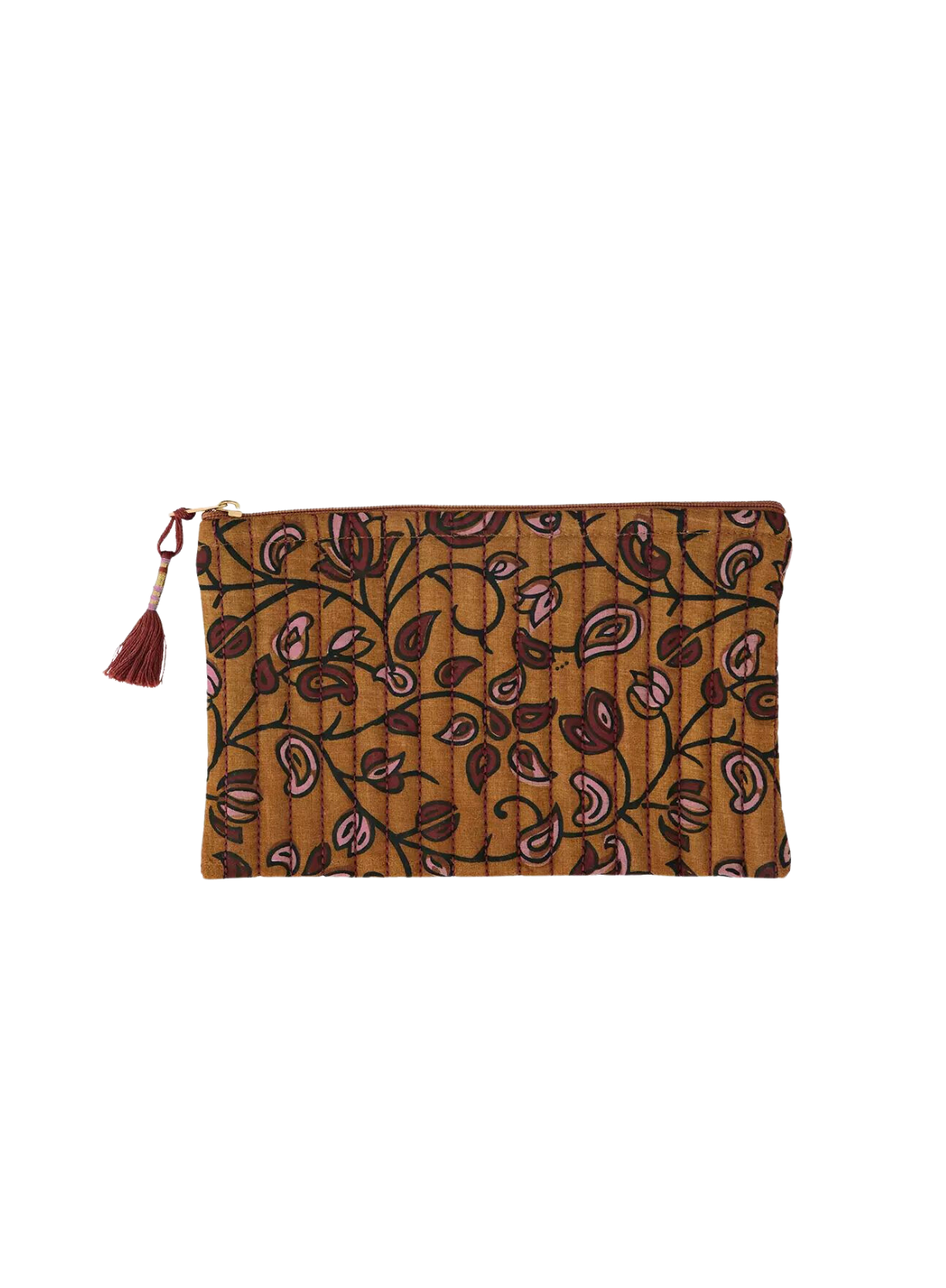 Printed Cotton Purse in Cinnamon/Rose from Madam Stoltz
