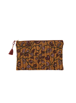 Printed Cotton Purse in Cinnamon/Rose from Madam Stoltz