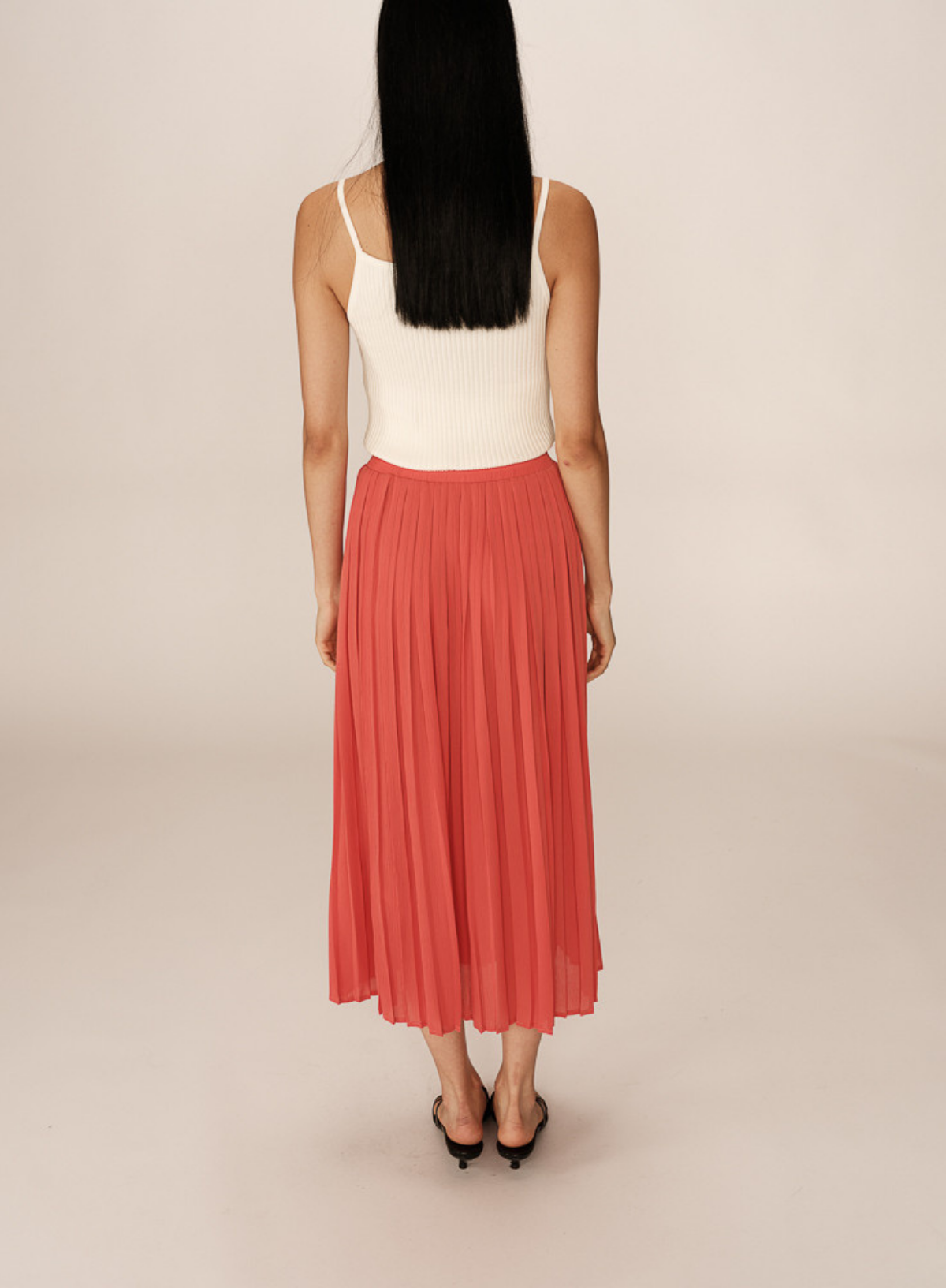 Plisse Skirt in Coral from Grace & Mila