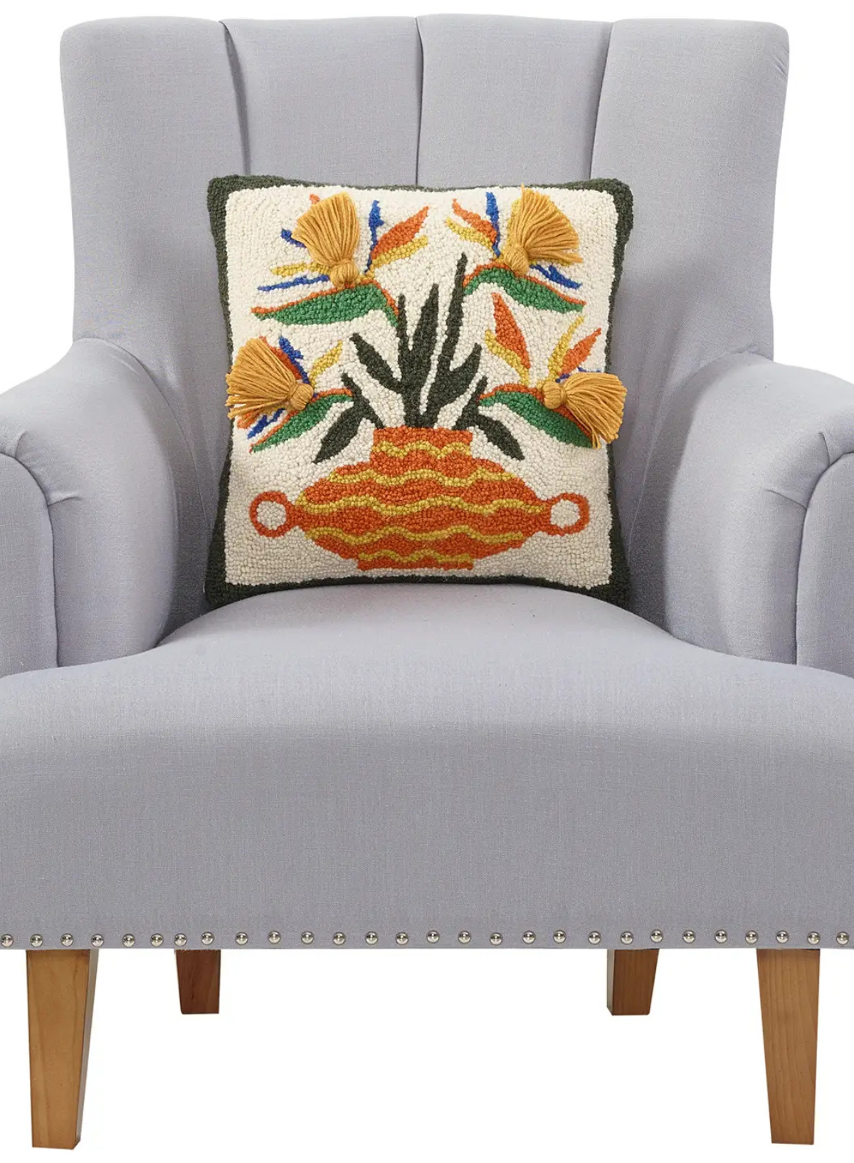 Strelitzia with Tassels Hook Cushion from Peking Handicraft
