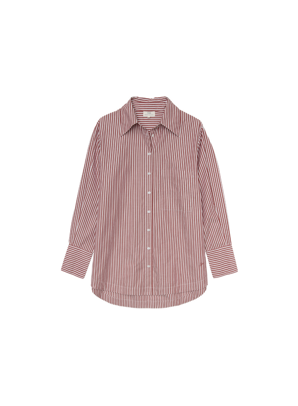 Siren Shirt in Ecru + Oxid Stripe from Yerse