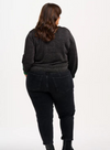 Arya Cardigan in Black, Green Star Cuff from Sugarhill