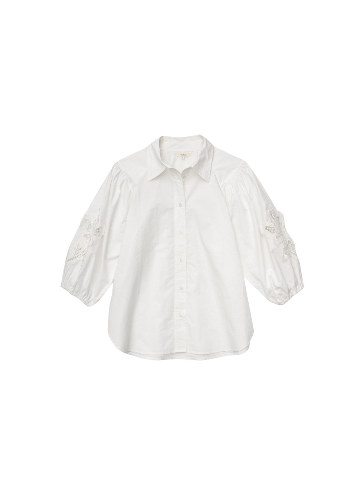 Coquette Puff Sleeve Shirt in White from Yerse