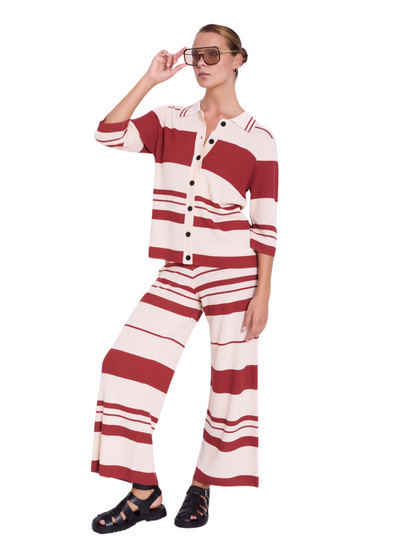 Striped Knitted Trousers Piqué in Sumac from Skatïe